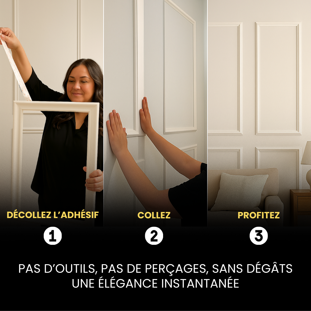 Kit Moulure Murale Déco – Auto-Adhésif & Prêt à Poser